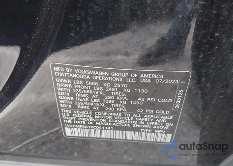 2023 Volkswagen Id.4 Pro z USA, uszkodzony, nr VIN 1V2CMPE81PC041141